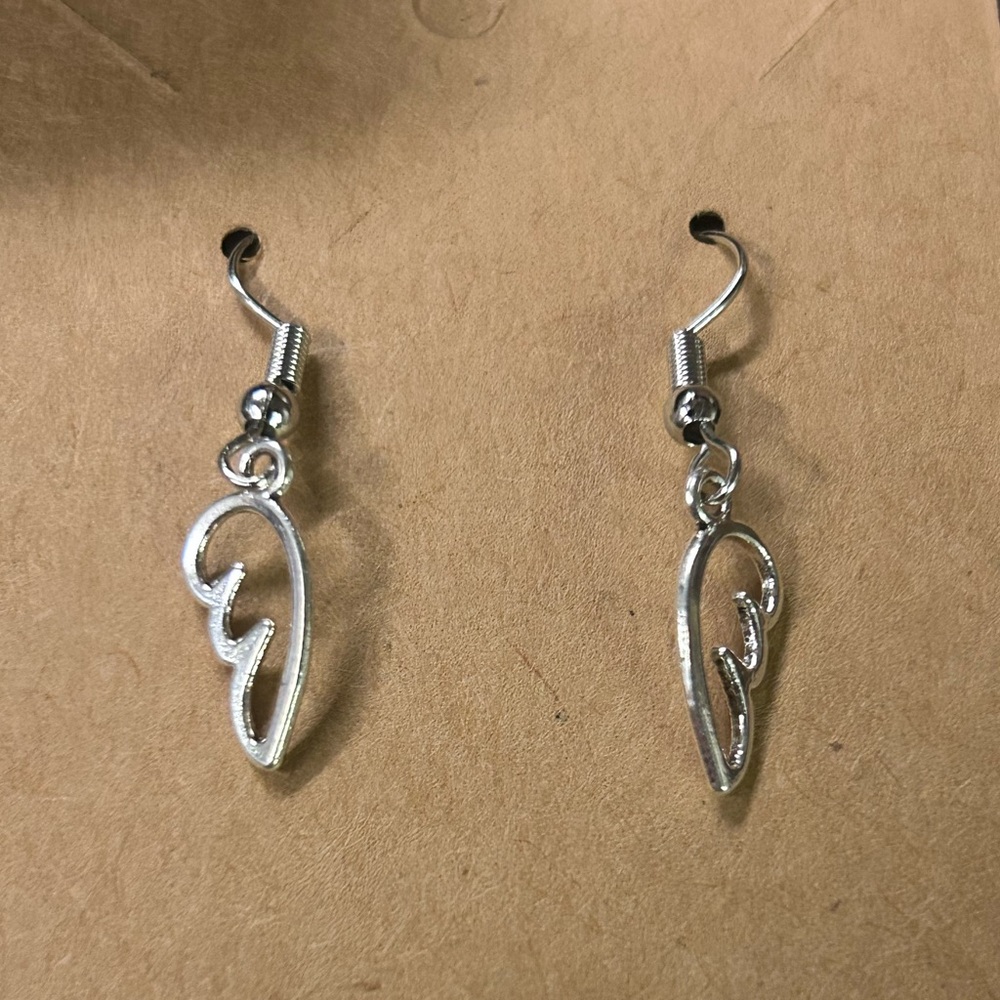 Metal alloy angel wings earrings